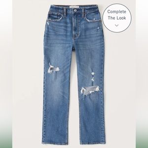 Abercrombie curve love ultra high rise ankle straight jean